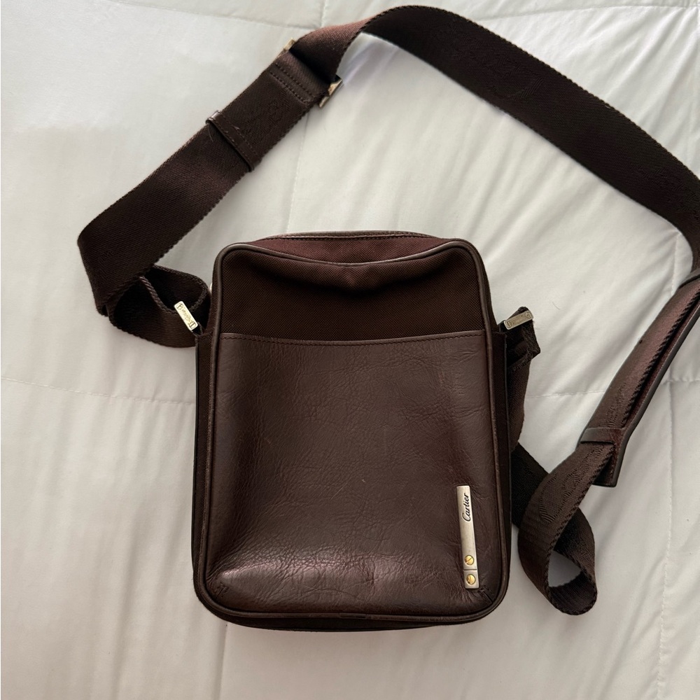 Cartier Men's Brown Leather Crossbody Bag
